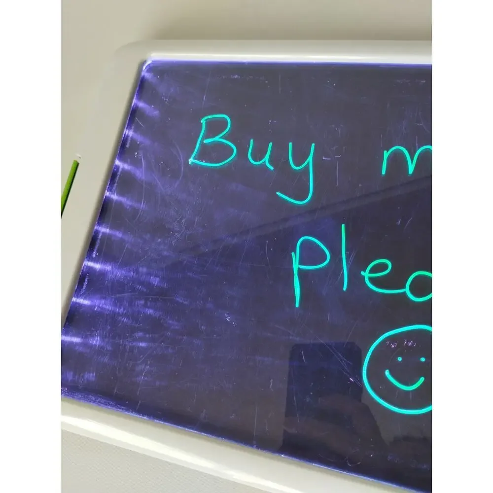 Discovery Kids Neon Glow Drawing Easel - Color Markers 5 Light Modes White